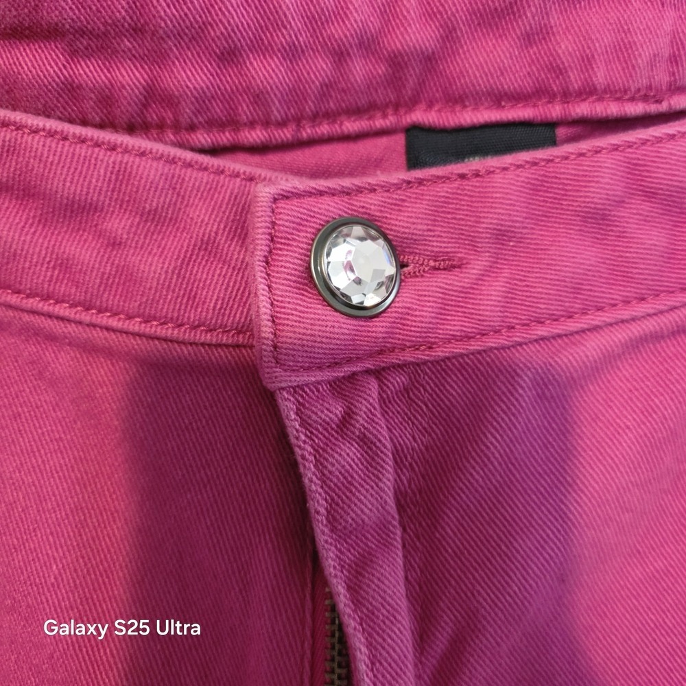 Faded Glory fushia red/dark pink embellished capri pants 26W bling Y2K? - Picture 4 of 12